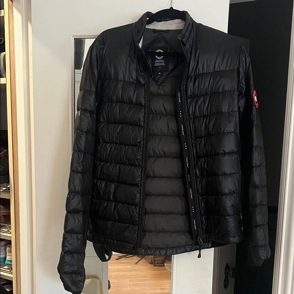 Canada Goose Black Down Jacket with Logo Patch